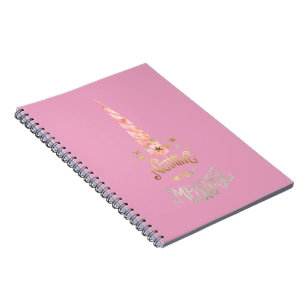 Caderno Espiral Citação Inspiracional Unicorn Rosa