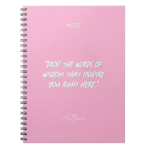 Caderno Espiral Citação Inspiradora Minimalista