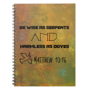 Caderno Espiral Citação Inspirativa De Matthew 10:16