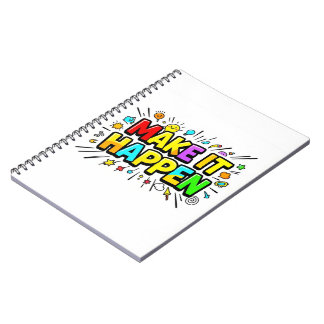 Caderno Espiral Citação motivacional colorida e ousada