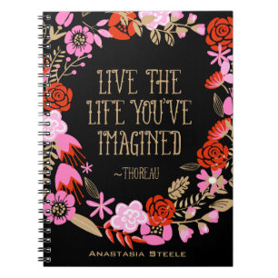 Caderno Espiral Citação personalizada do Inspiration Live Life