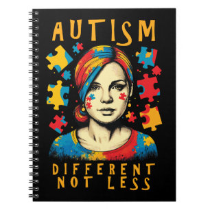 Caderno Espiral Citação Positiva Diferente, Não Menos Autismo