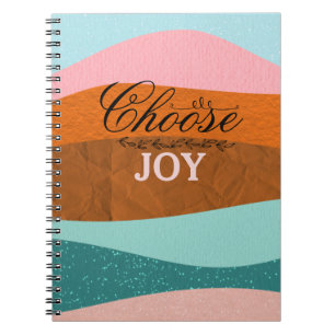 Caderno Espiral Citação positiva para Inspiração Boho Colorida