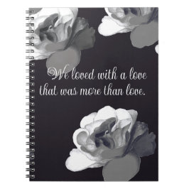 Caderno Espiral Citação Romântica Floral Escura Vitoriana