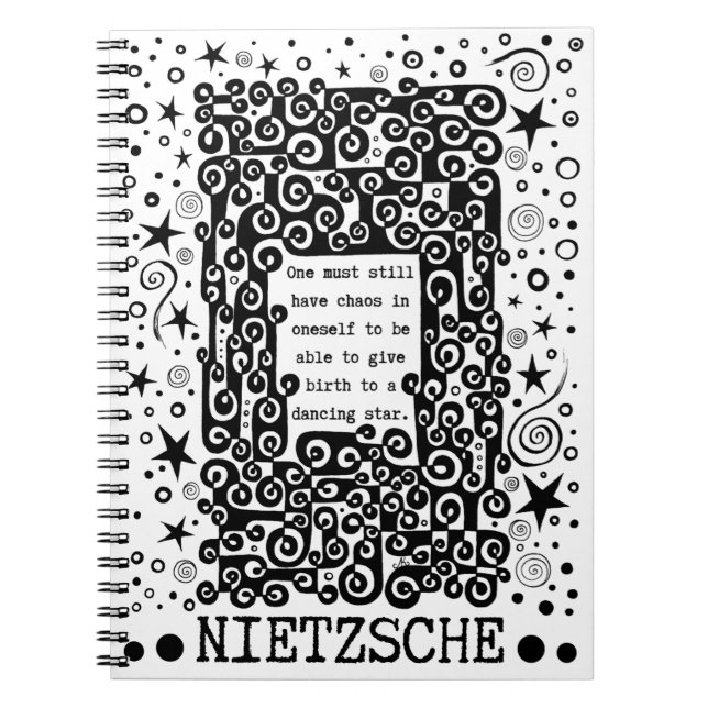 Caderno Espiral Citação STAR dançante de Nietzsche (Frente)