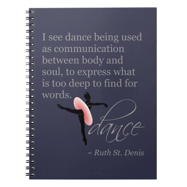 Caderno Espiral Citações da dança com atitude (Frente)