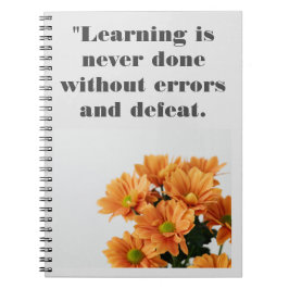 Caderno Espiral Citações de aprendizado Texto personalizado Imagem