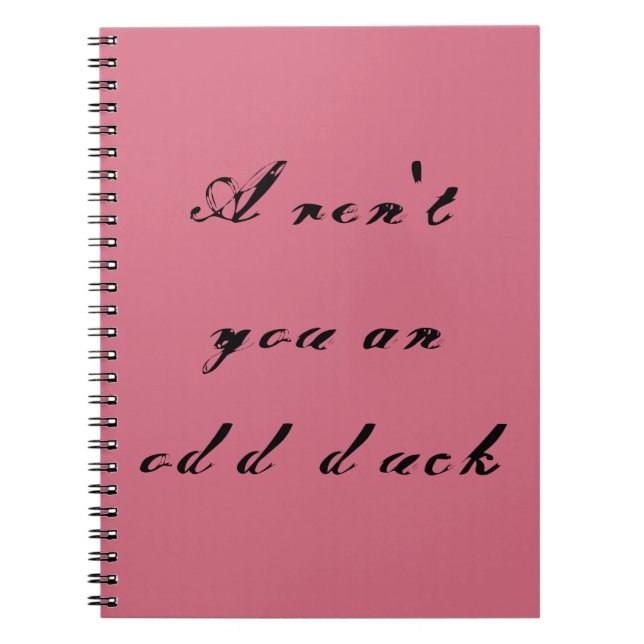 Caderno Espiral Citações de Felix de arent preto órfão você um duc (Frente)