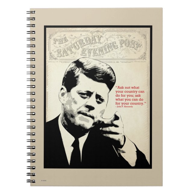 Caderno Espiral Citações de John F. Kennedy (Frente)