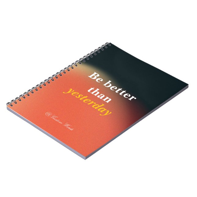 Caderno Espiral Citações de Lembrete com Gradiente Granulado Preto (Left Side)