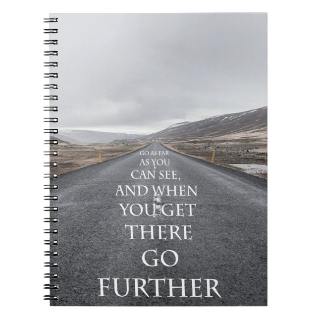 Caderno Espiral Citações inspiradores dos objetivos e dos sonhos (Frente)