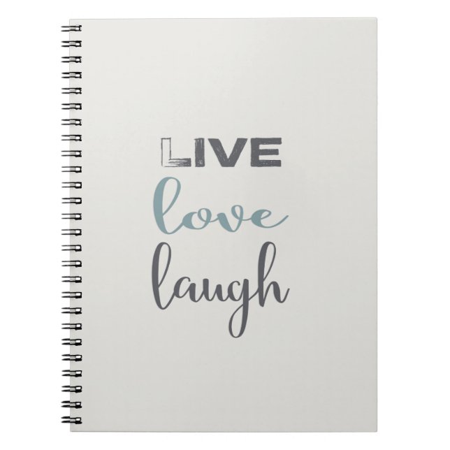 Caderno Espiral Citando Live Love Laugh (Frente)