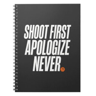 Caderno Espiral Citar Basquetebol Atirar Primeiro Desculpar Nunca