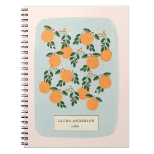 Caderno Espiral Citrus Laranja Elegante Personalizados