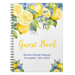 Caderno Espiral Citrus Lemon Mediterranean Bridal Shower Guest
