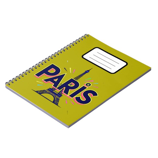 Caderno Espiral City of Lights: Bold Paris Typography Art (Left Side)