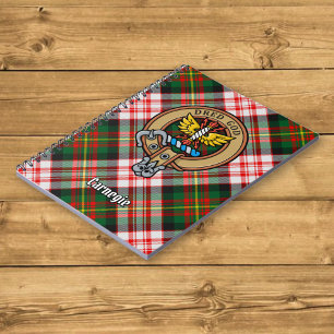 Caderno Espiral Clan Carnegie Crest sobre o Vestido Tartan