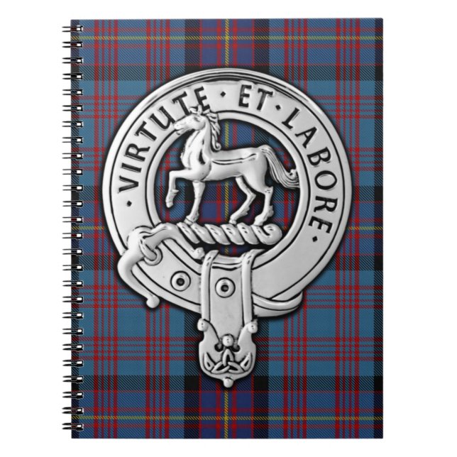 Caderno Espiral Clan Cochrane Crest & Azure Tartan (Frente)