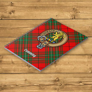 Caderno Espiral Clan Cumming Crest sobre Tartan