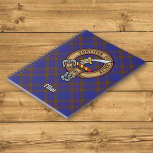 Caderno Espiral Clan Elliot Crest sobre Tartan Moderno