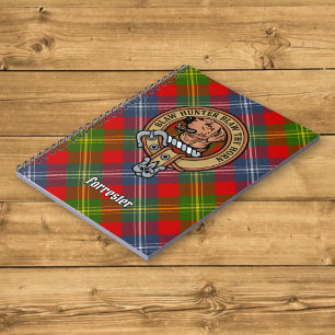 Caderno Espiral Clan Forrester Crest sobre Tartan