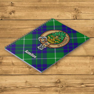 Caderno Espiral Clan Hamilton Crest sobre caçar Tartan