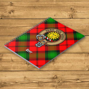 Caderno Espiral Clan Kerr Crest sobre Tartan