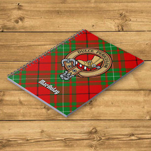 Caderno Espiral Clan MacAulay Crest sobre Tartan