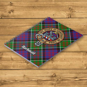 Caderno Espiral Clan MacDonald do Clanranald Crest sobre Tartan