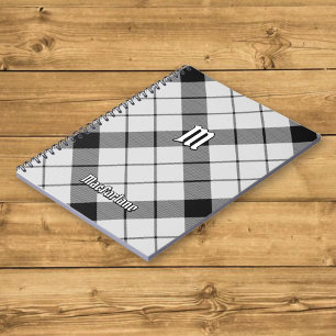 Caderno Espiral Clan MacFarlane Black and White Tartan