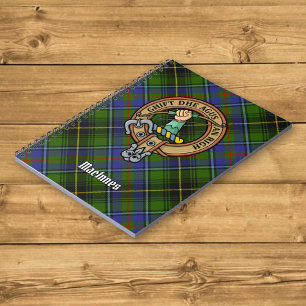 Caderno Espiral Clan MacInnes Crest sobre Tartan