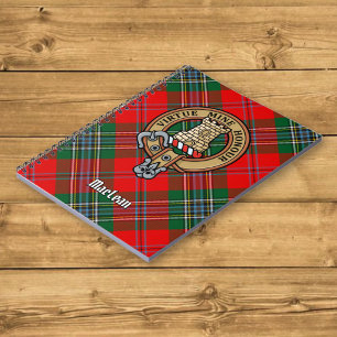 Caderno Espiral Clan MacLean Crest sobre Tartan
