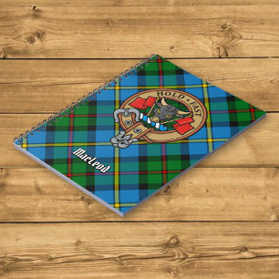 Caderno Espiral Clan MacLeod Crest sobre caçar Tartan