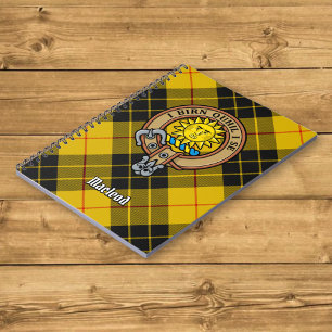 Caderno Espiral Clan MacLeod de Lewis Crest sobre Tartan
