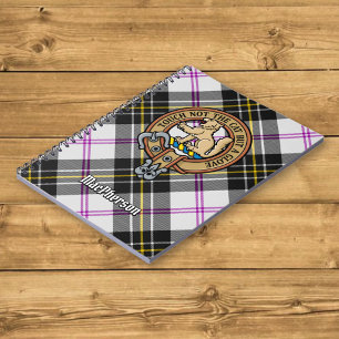 Caderno Espiral Clan MacPherson Crest sobre o Vestido Tartan