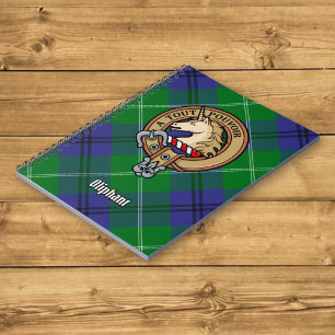 Caderno Espiral Clan Oliphant Crest sobre Tartan
