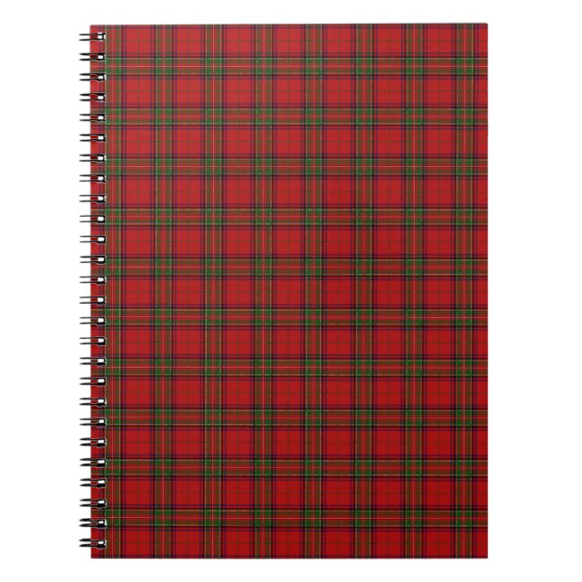 Caderno Espiral Clan Stewart Royal Scottish Tartan Xadrez Patterno (Frente)
