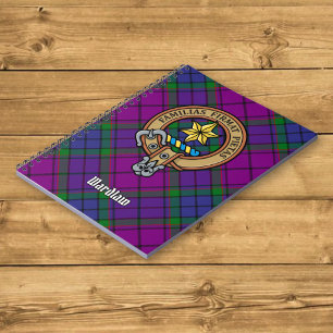 Caderno Espiral Clan Wardlaw Crest sobre Tartan