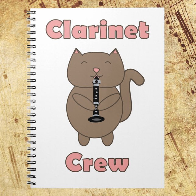 Caderno Espiral Clarinet Crew Cat Engraçado (Criador carregado)