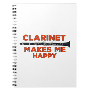 Caderno Espiral Clarinet Me Torna Feliz