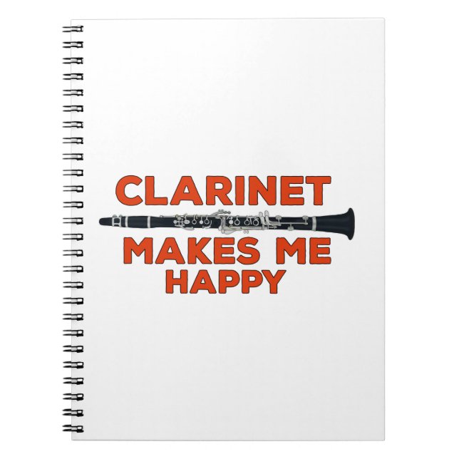 Caderno Espiral Clarinet Me Torna Feliz (Frente)