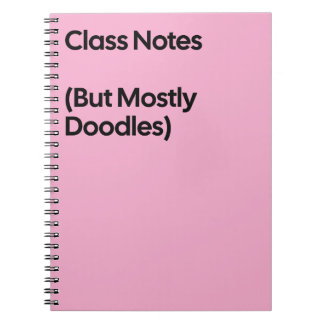 Caderno Espiral Class Notes Doodles Notebook