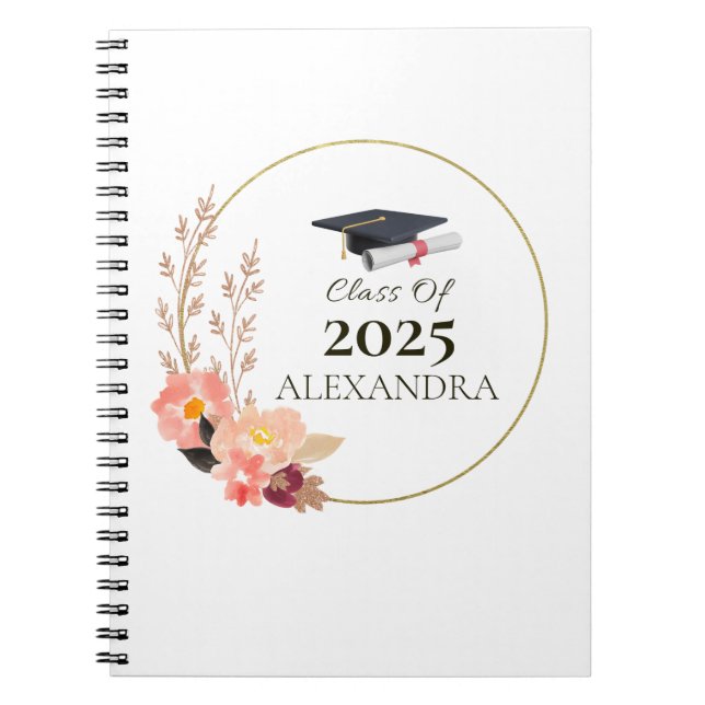 Caderno Espiral Classe de Graduação Personalizada de [Ano] com Nom (Frente)