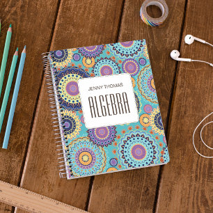 Caderno Espiral Classe de Padrão Colorido de Tendência Cócica Mode
