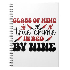 Caderno Espiral classe de vinho verdadeiro crime na cama por nove