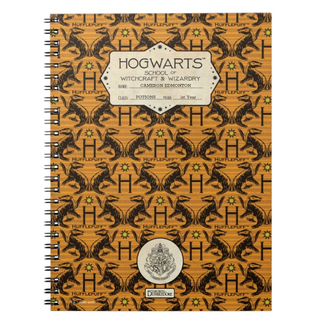 Caderno Espiral Classe HOGWARTS™ School HUFFLUFF™ (Frente)
