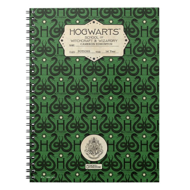 Caderno Espiral Classe HOGWARTS™ School SLYTHERIN™ (Frente)