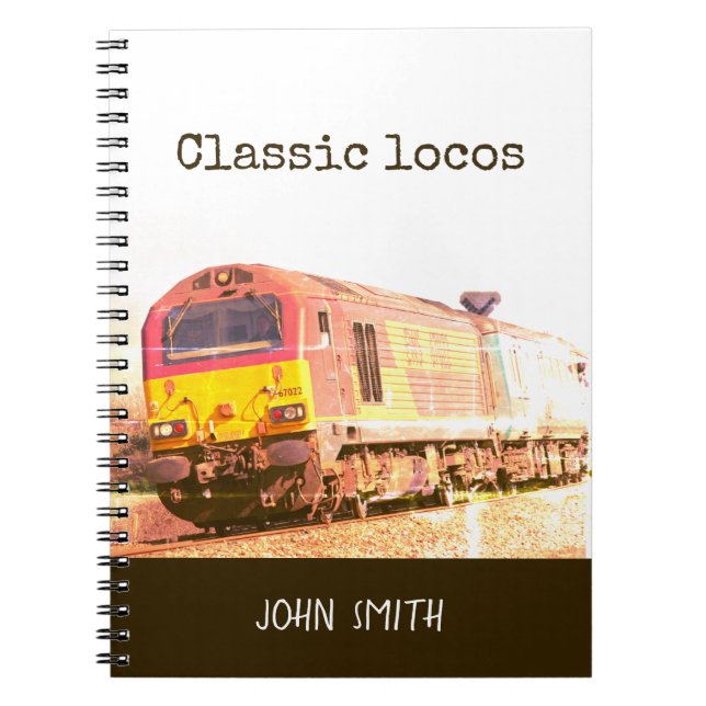 Caderno Espiral Classic Locos, classe 67 diesel, personalizado (Frente)