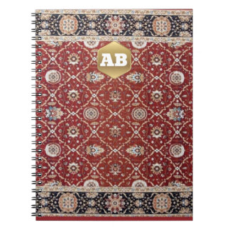 Caderno Espiral Classic Persian Rug with Deep Red Field and Ornate