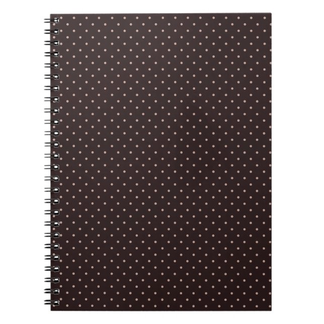 Caderno Espiral Classic Polka Dot Pattern, Brown, Boho Polka Dots (Frente)